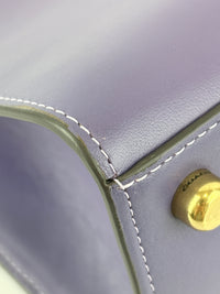 C9811 Cashin Carry Tote 22 Purple Double Kiss Lock Crossbody