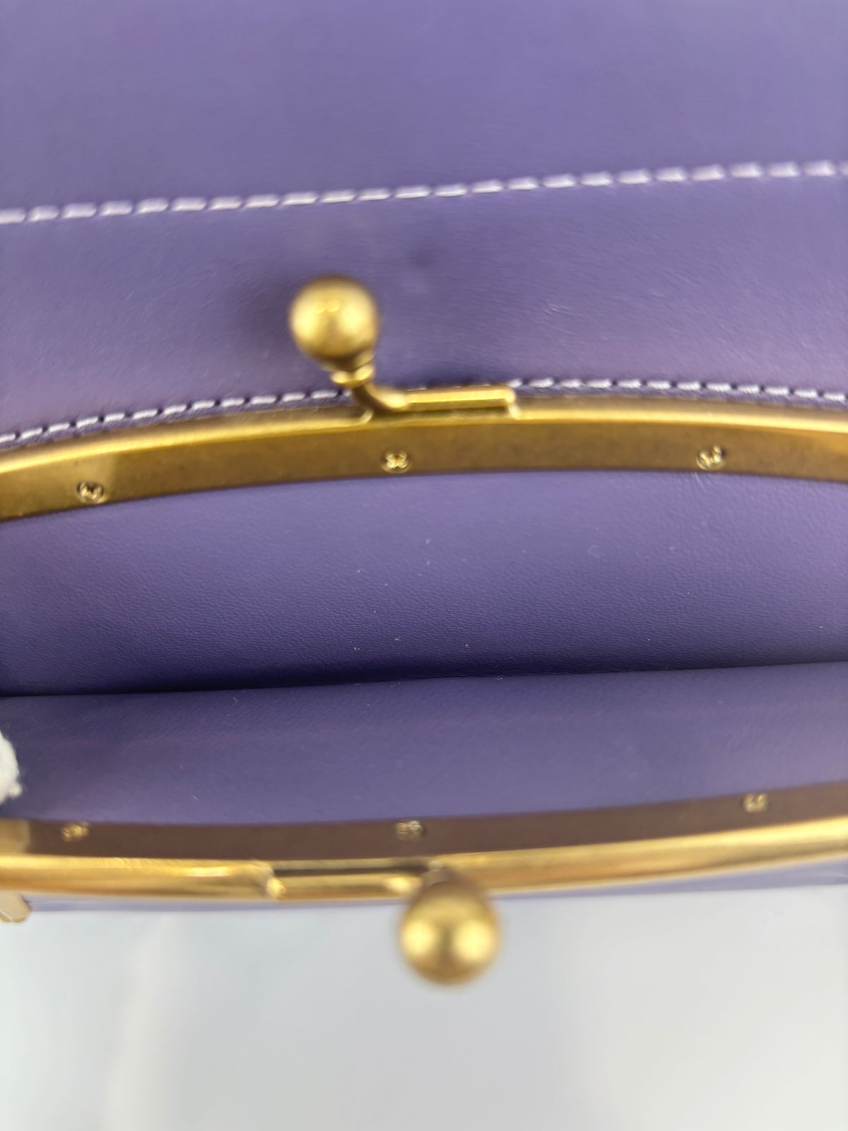 C9811 Cashin Carry Tote 22 Purple Double Kiss Lock Crossbody