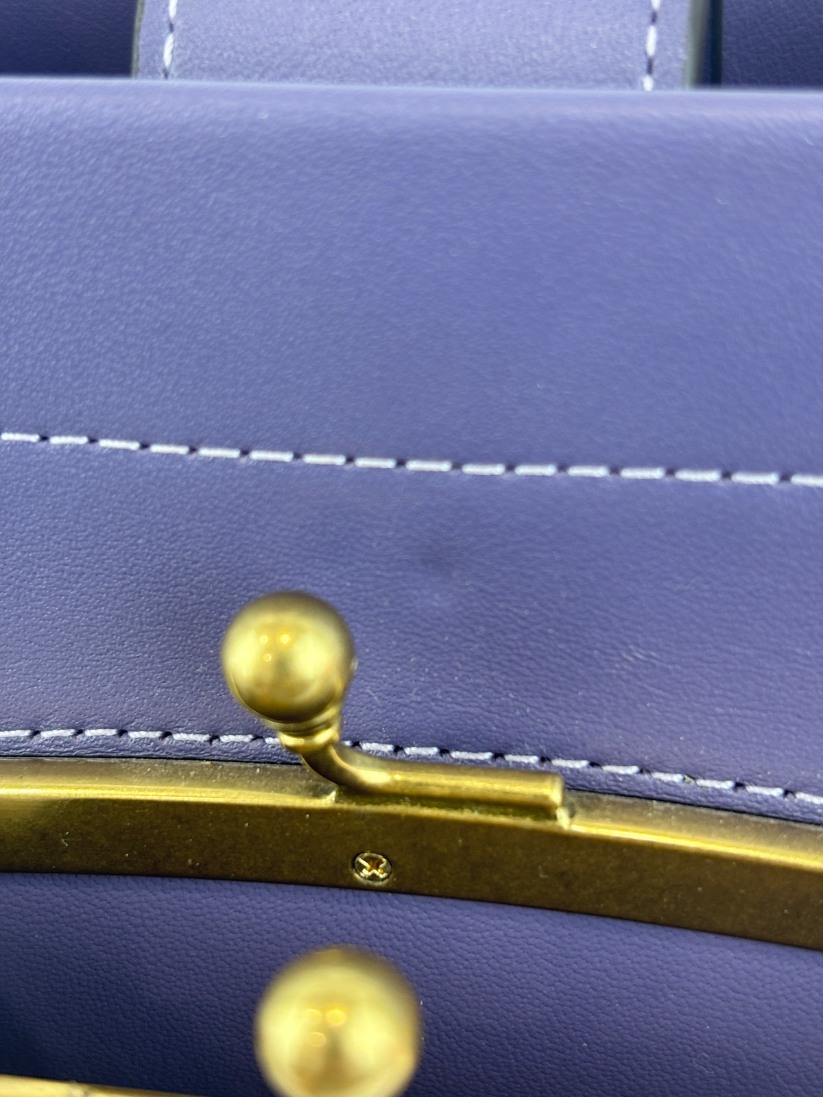 C9811 Cashin Carry Tote 22 Purple Double Kiss Lock Crossbody