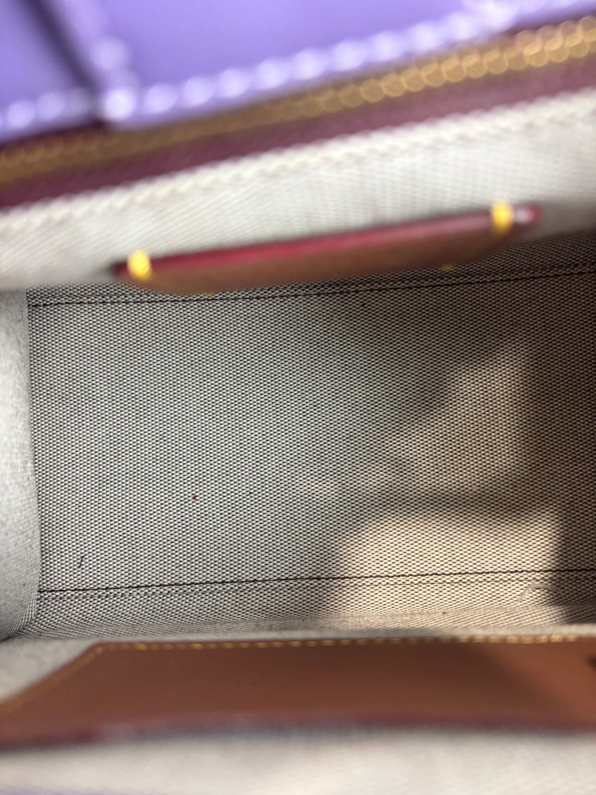 C9811 Cashin Carry Tote 22 Purple Double Kiss Lock Crossbody