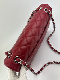 Classic Jumbo Red Caviar Double Flap Bag SHW