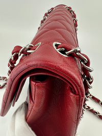 Classic Jumbo Red Caviar Double Flap Bag SHW