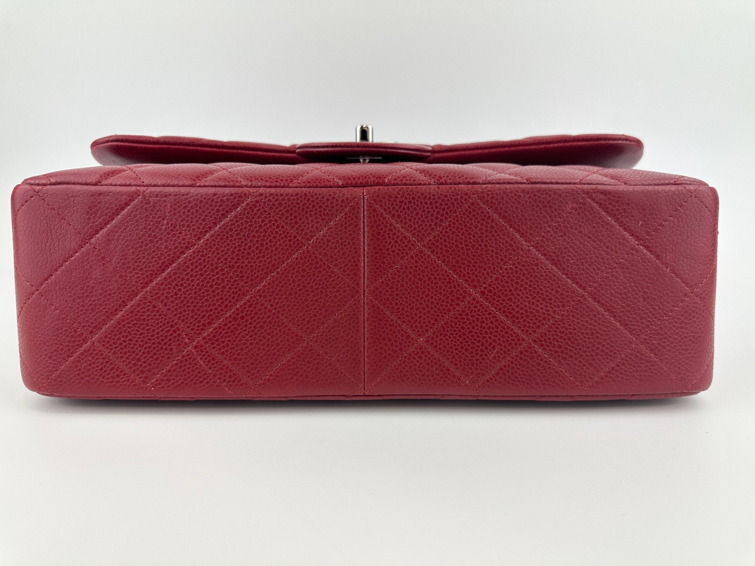 Classic Jumbo Red Caviar Double Flap Bag SHW