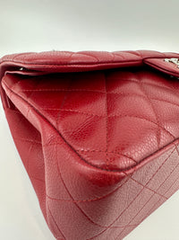 Classic Jumbo Red Caviar Double Flap Bag SHW