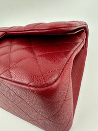 Classic Jumbo Red Caviar Double Flap Bag SHW