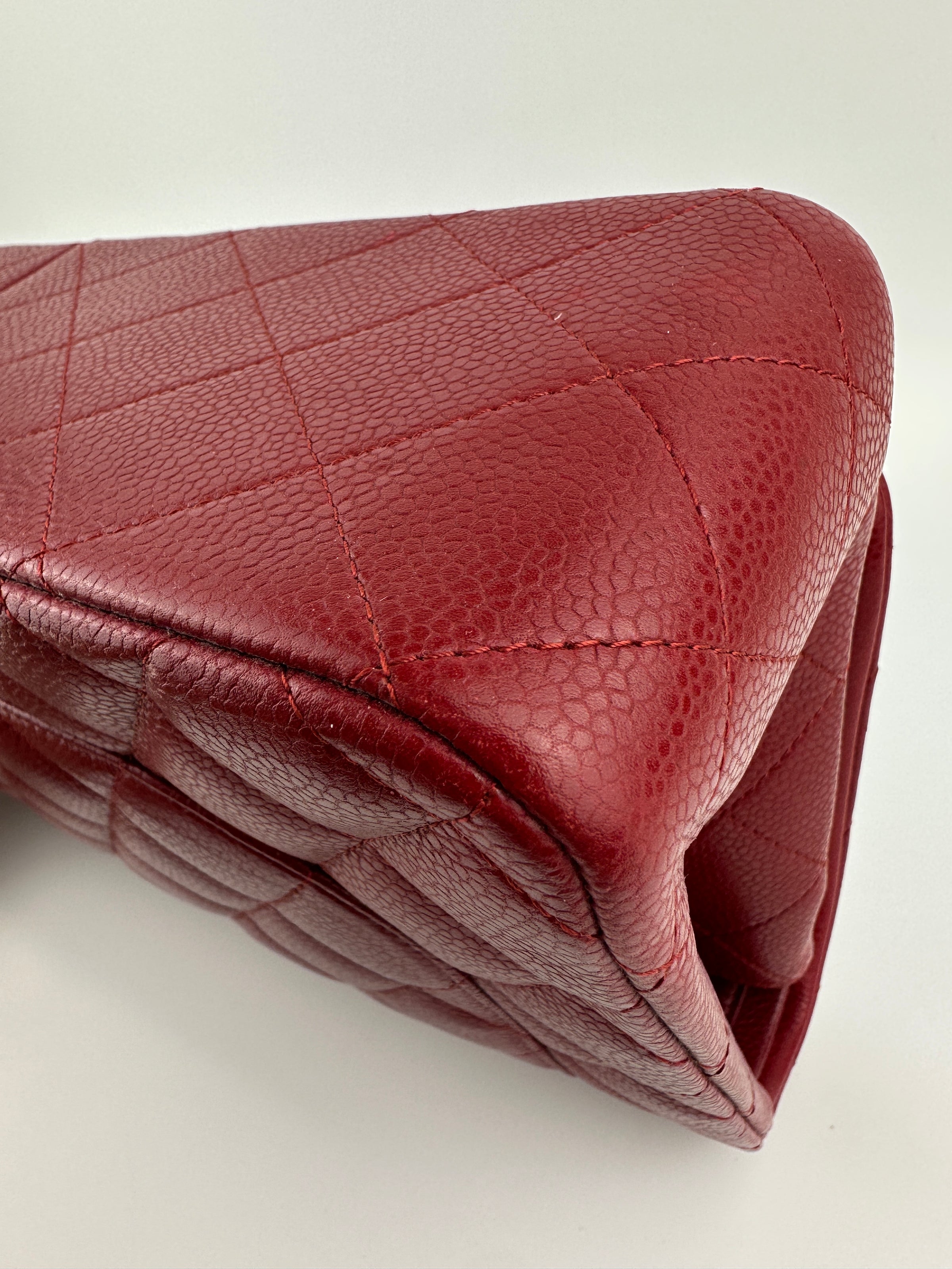 Classic Jumbo Red Caviar Double Flap Bag SHW