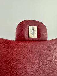 Classic Jumbo Red Caviar Double Flap Bag SHW