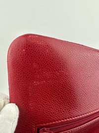 Classic Jumbo Red Caviar Double Flap Bag SHW