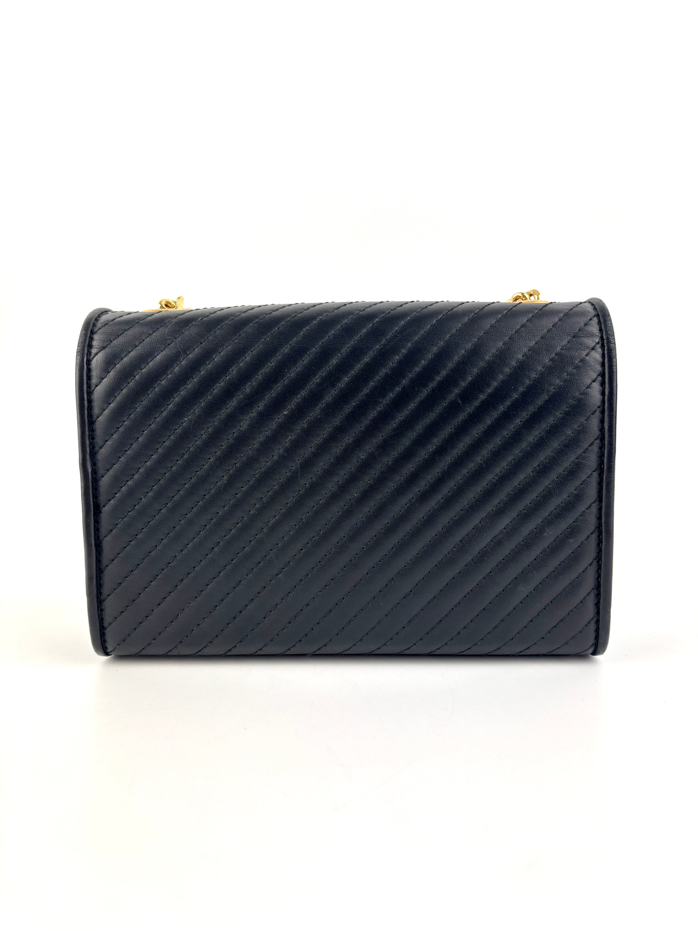 Small Kate Tassel Chain Flap Shoulder Bag Black GHW