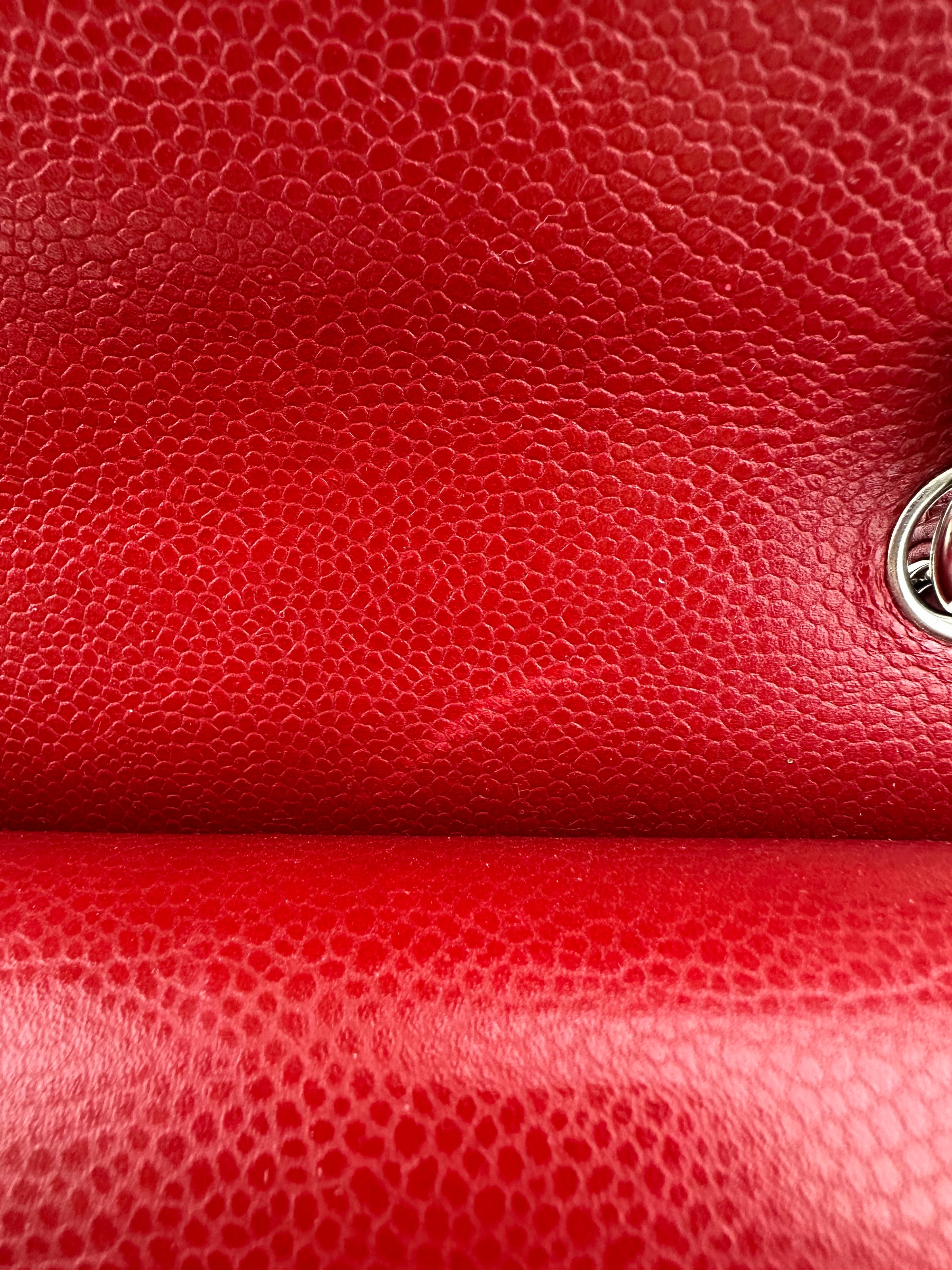 Classic Jumbo Red Caviar Double Flap Bag SHW