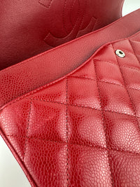 Classic Jumbo Red Caviar Double Flap Bag SHW