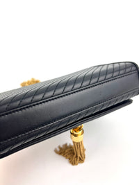 Small Kate Tassel Chain Flap Shoulder Bag Black GHW