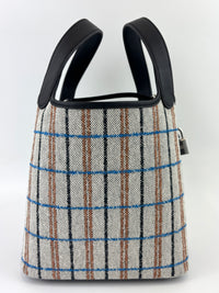 Picotin Lock 18 Broderie Couverture Carre Toile H écru / noir / fauve / noir / bleu Zanzibar - Glampot