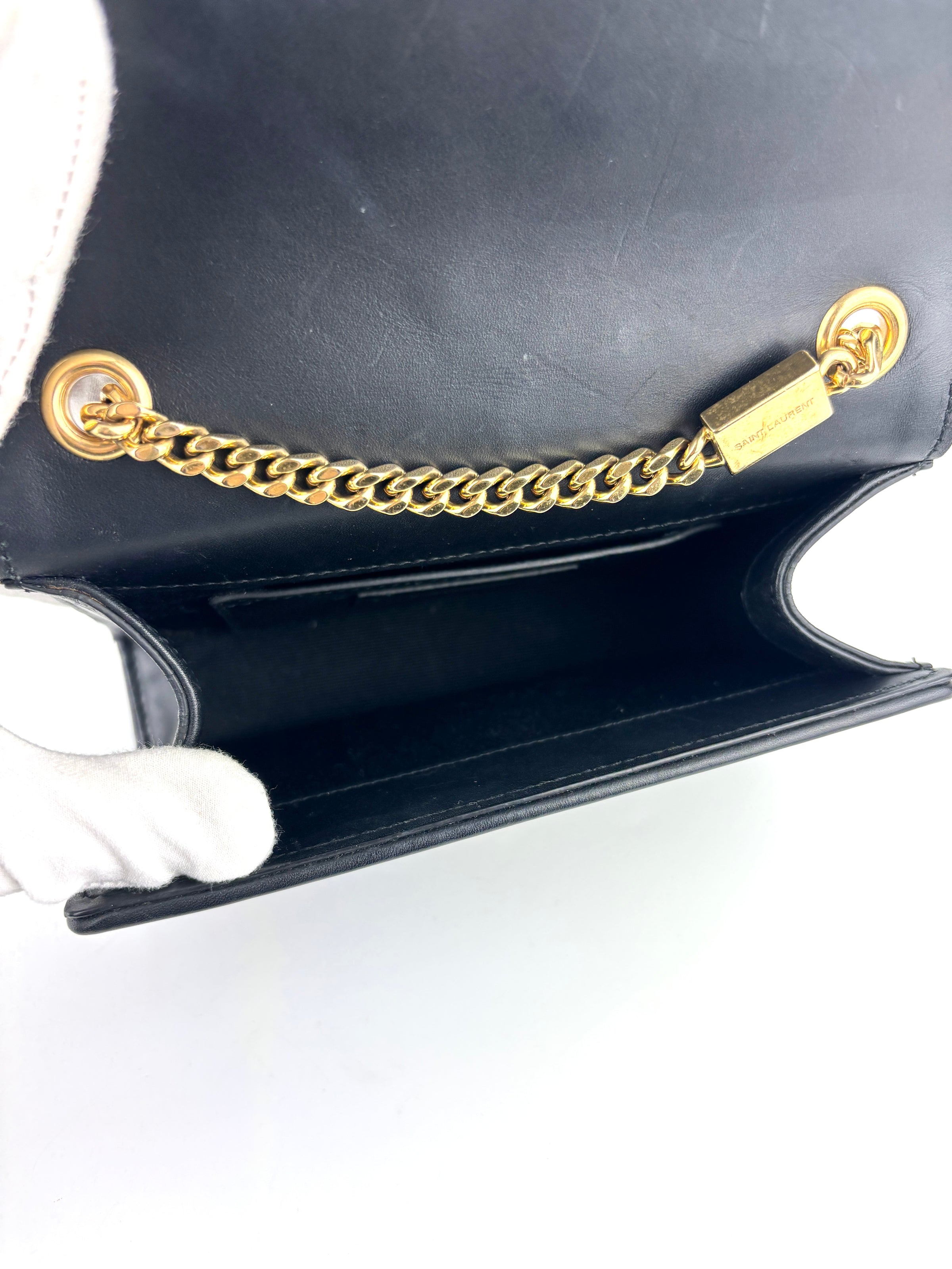 Small Kate Tassel Chain Flap Shoulder Bag Black GHW