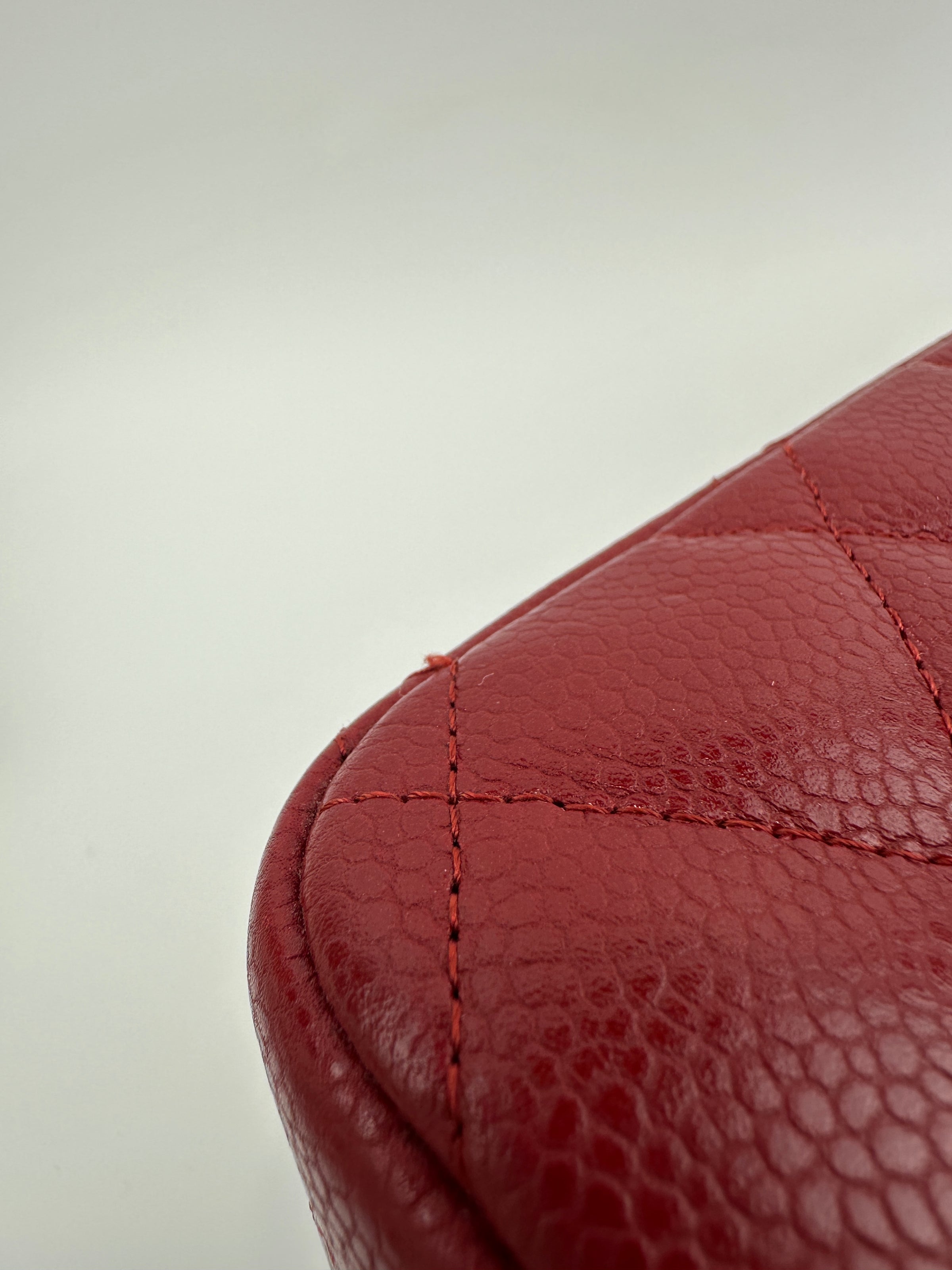 Classic Jumbo Red Caviar Double Flap Bag SHW