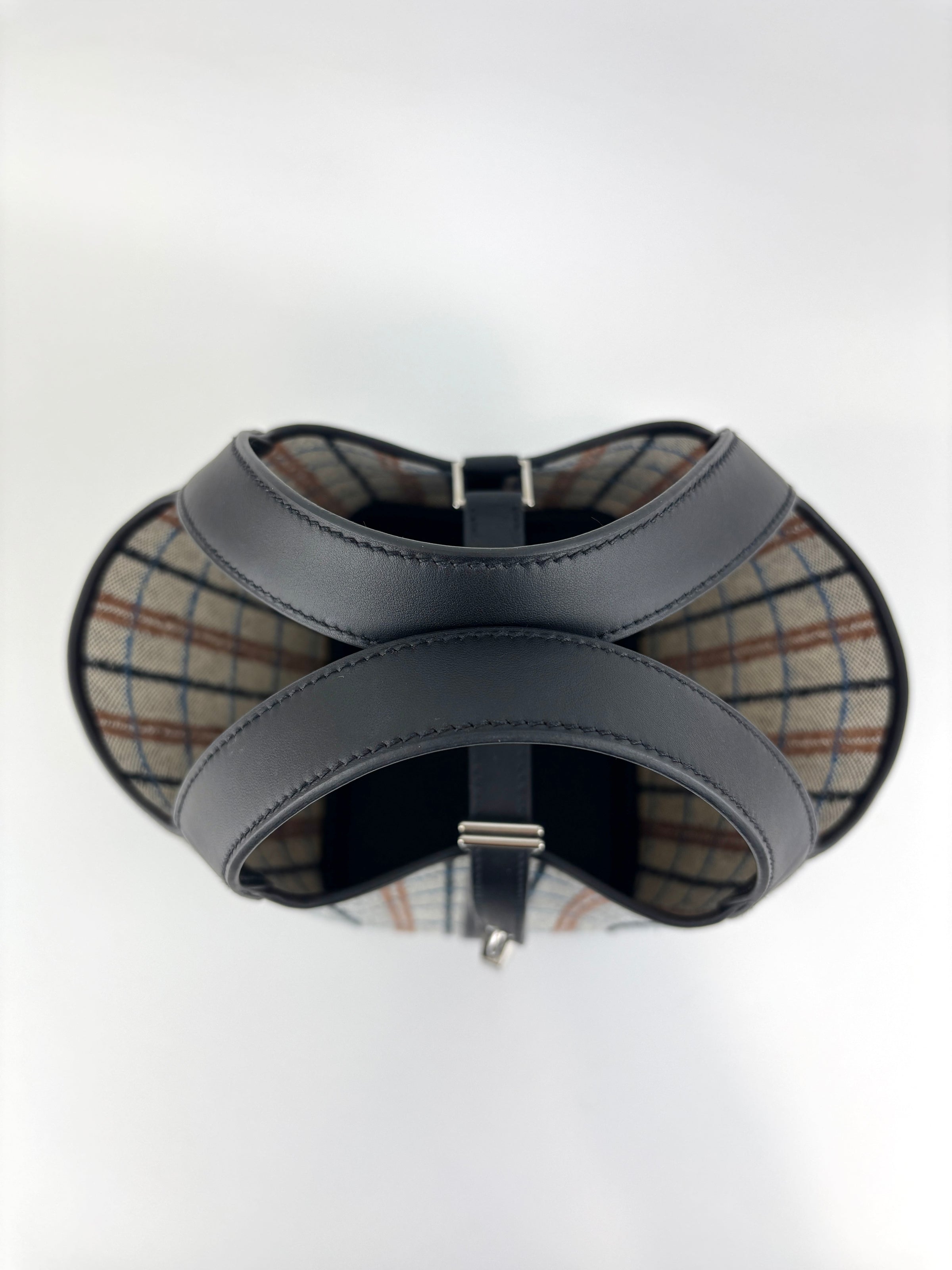 Picotin Lock 18 Broderie Couverture Carre Toile H écru / noir / fauve / noir / bleu Zanzibar - Glampot