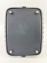 Picotin Lock 18 Broderie Couverture Carre Toile H écru / noir / fauve / noir / bleu Zanzibar - Glampot