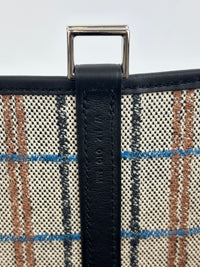 Picotin Lock 18 Broderie Couverture Carre Toile H écru / noir / fauve / noir / bleu Zanzibar - Glampot