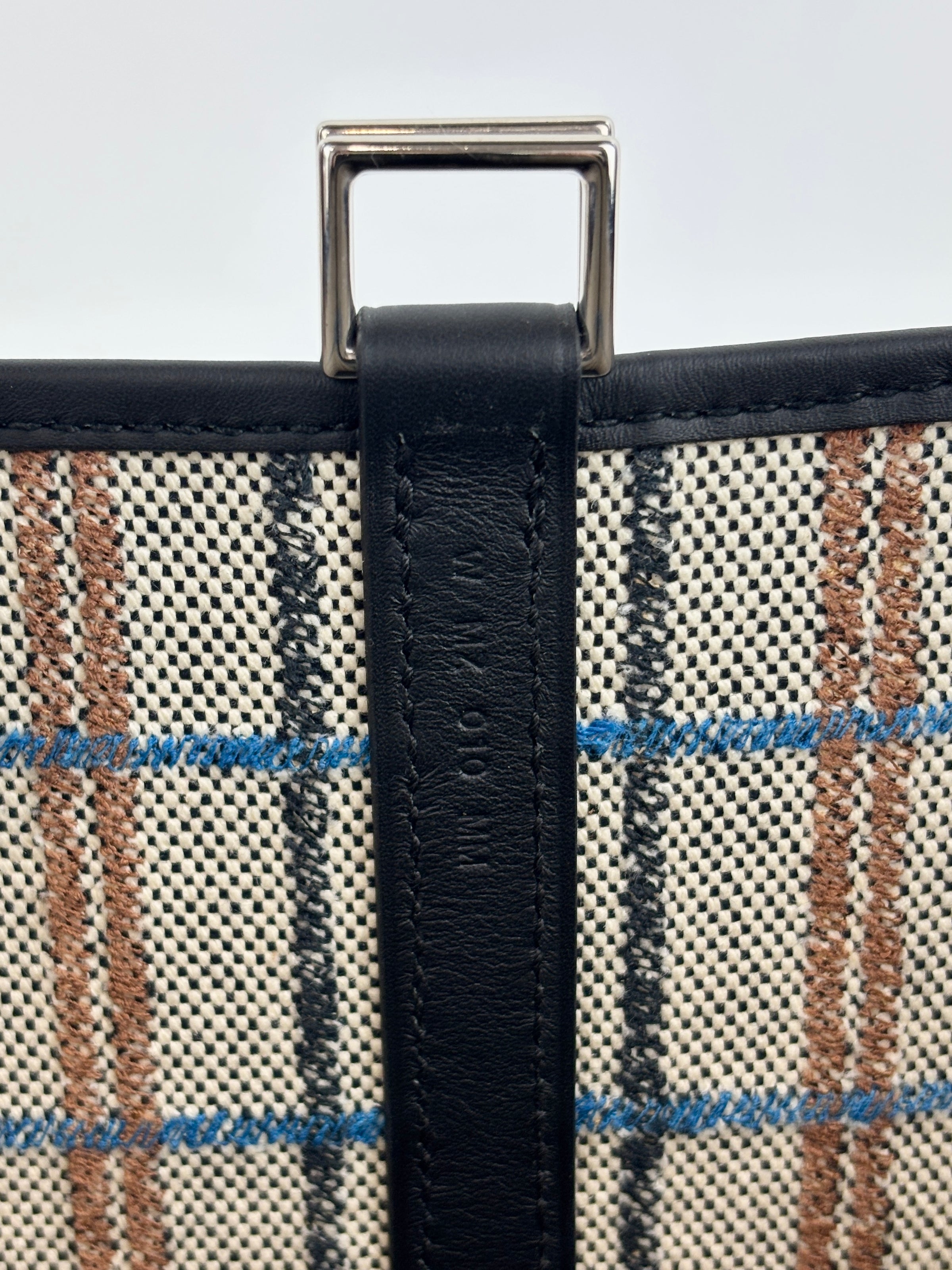 Picotin Lock 18 Broderie Couverture Carre Toile H écru / noir / fauve / noir / bleu Zanzibar - Glampot