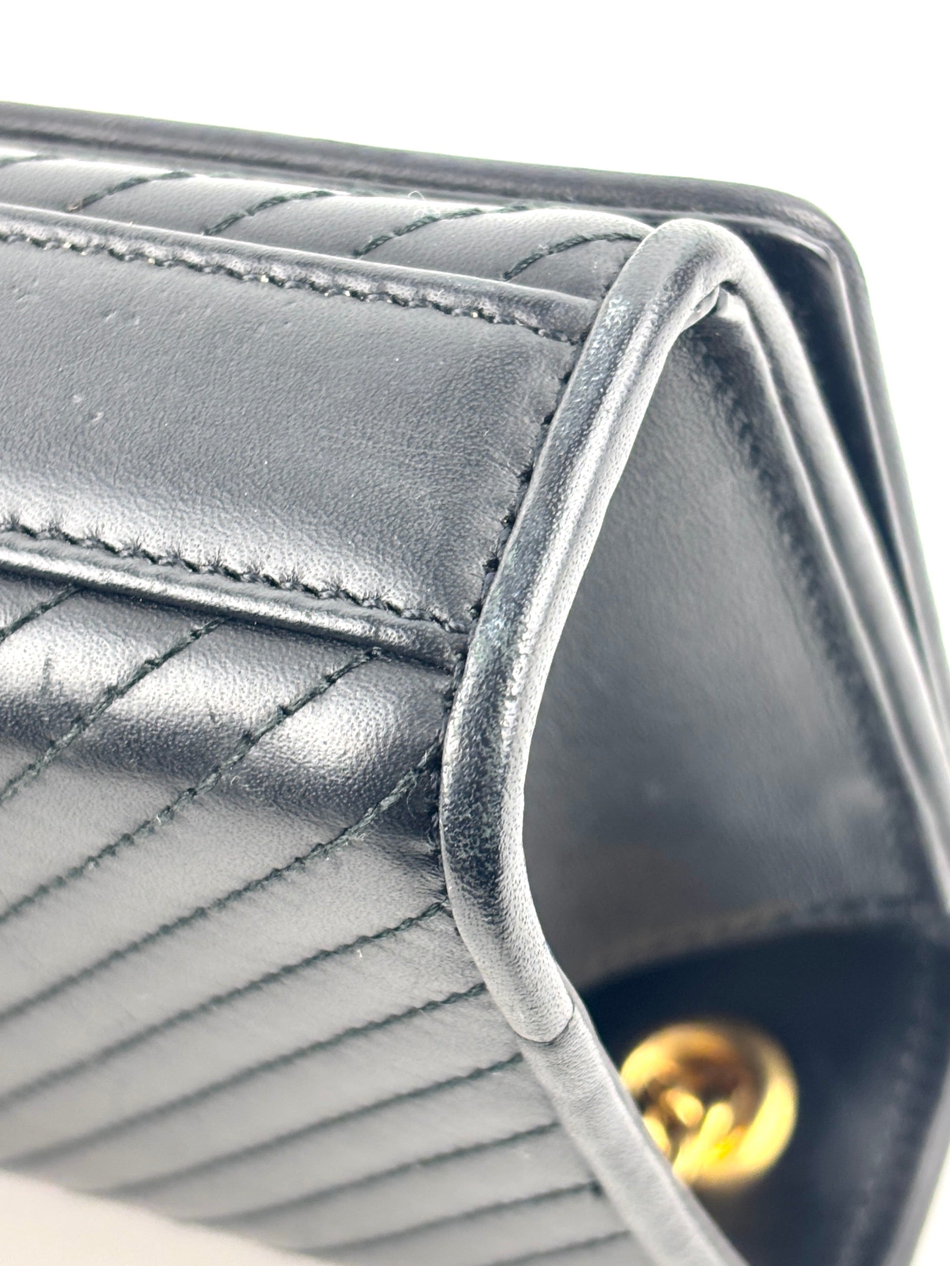 Small Kate Tassel Chain Flap Shoulder Bag Black GHW