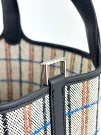 Picotin Lock 18 Broderie Couverture Carre Toile H écru / noir / fauve / noir / bleu Zanzibar - Glampot