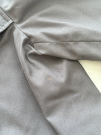 Kensington Cotton Blend Double Breasted Short Trench Coat in Mid Grey Size UK 8