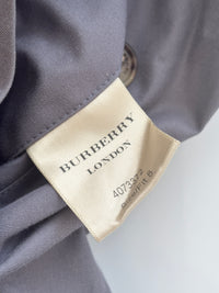Kensington Cotton Blend Double Breasted Short Trench Coat in Mid Grey Size UK 8