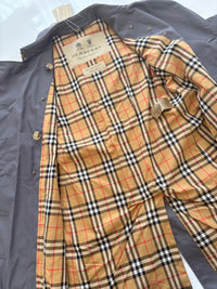 Kensington Cotton Blend Double Breasted Short Trench Coat in Mid Grey Size UK 8