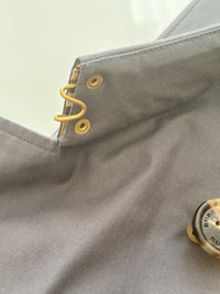 Kensington Cotton Blend Double Breasted Short Trench Coat in Mid Grey Size UK 8