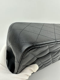 Classic Jumbo Double Flap Black Caviar SHW