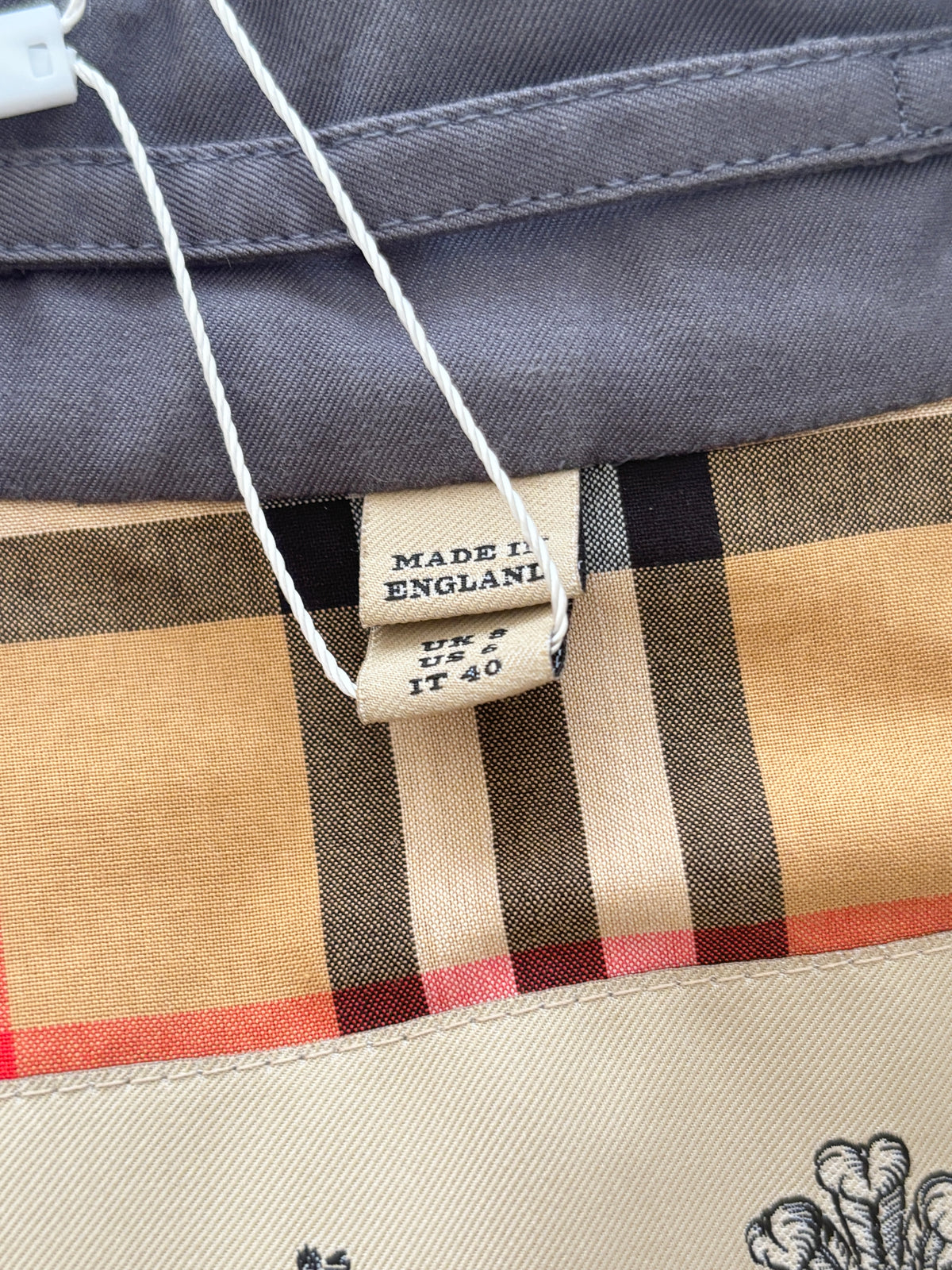 Kensington Cotton Blend Double Breasted Short Trench Coat in Mid Grey Size UK 8