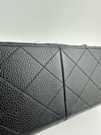 Classic Jumbo Double Flap Black Caviar SHW