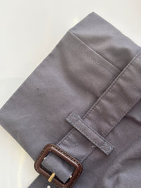 Kensington Cotton Blend Double Breasted Short Trench Coat in Mid Grey Size UK 8