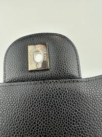 Classic Jumbo Double Flap Black Caviar SHW