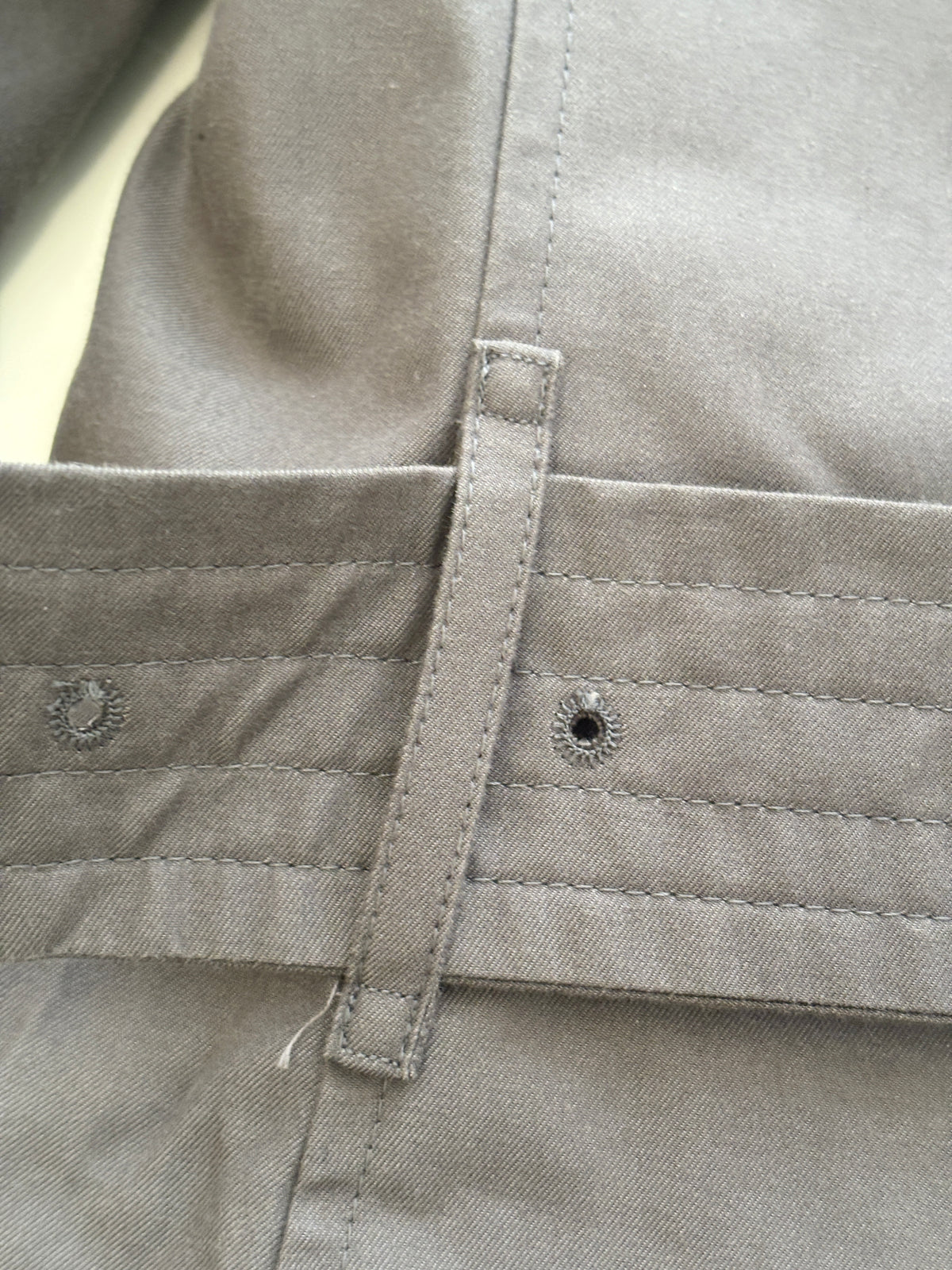 Kensington Cotton Blend Double Breasted Short Trench Coat in Mid Grey Size UK 8