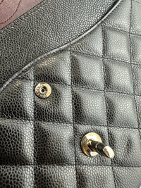Classic Jumbo Double Flap Black Caviar SHW
