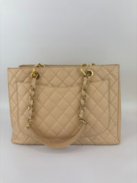 Beige Caviar GST Grand Shopping Tote GHW