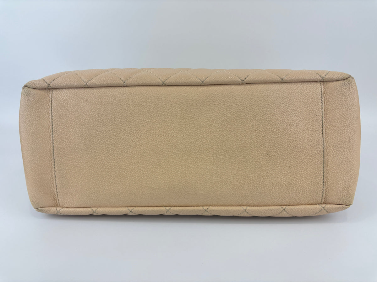 Beige Caviar GST Grand Shopping Tote GHW