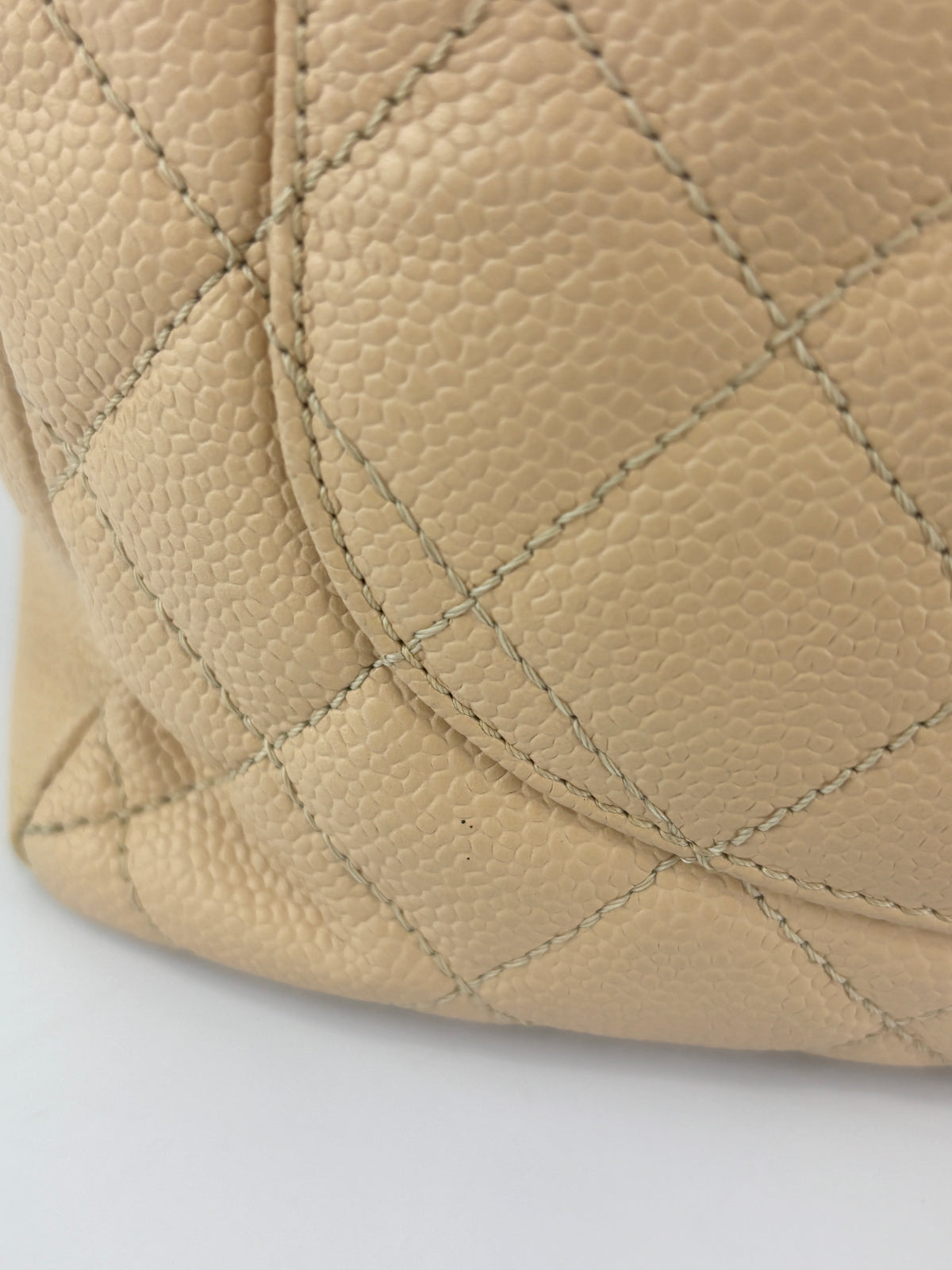 Beige Caviar GST Grand Shopping Tote GHW