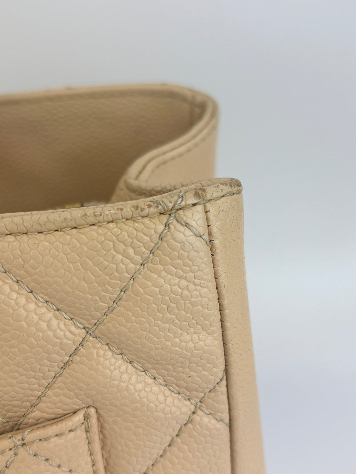 Beige Caviar GST Grand Shopping Tote GHW