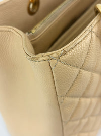 Beige Caviar GST Grand Shopping Tote GHW