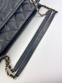Black Quilted Caviar Timeless CC Soft Shopping Tote GHW