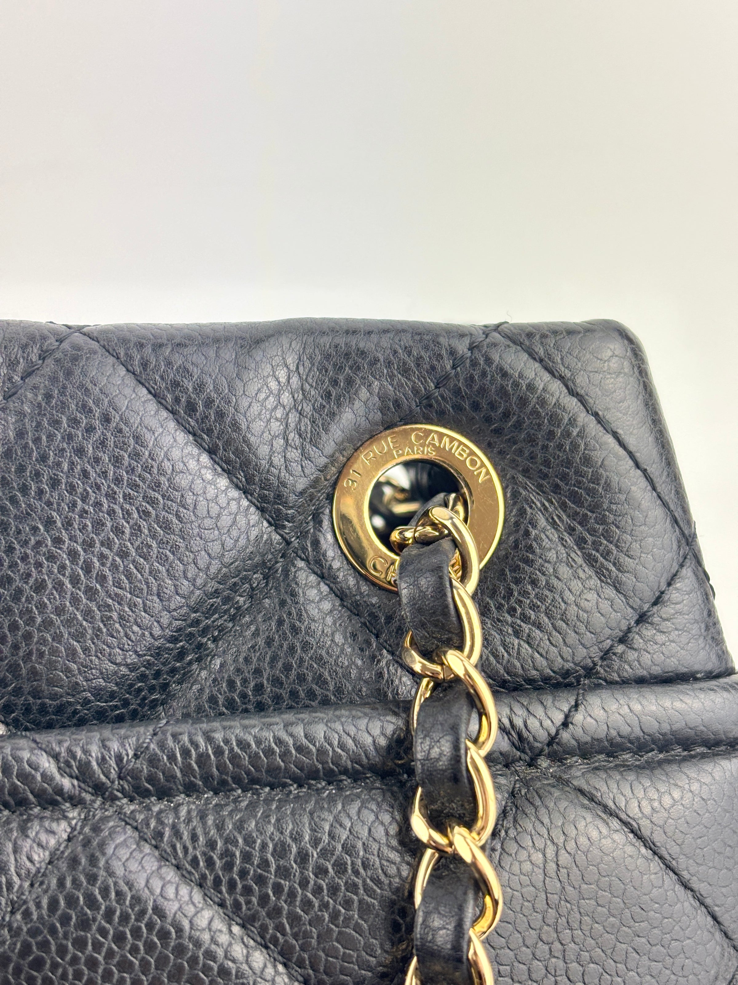 Black Quilted Caviar Timeless CC Soft Shopping Tote GHW