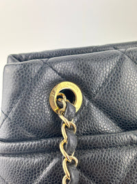 Black Quilted Caviar Timeless CC Soft Shopping Tote GHW