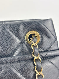Black Quilted Caviar Timeless CC Soft Shopping Tote GHW