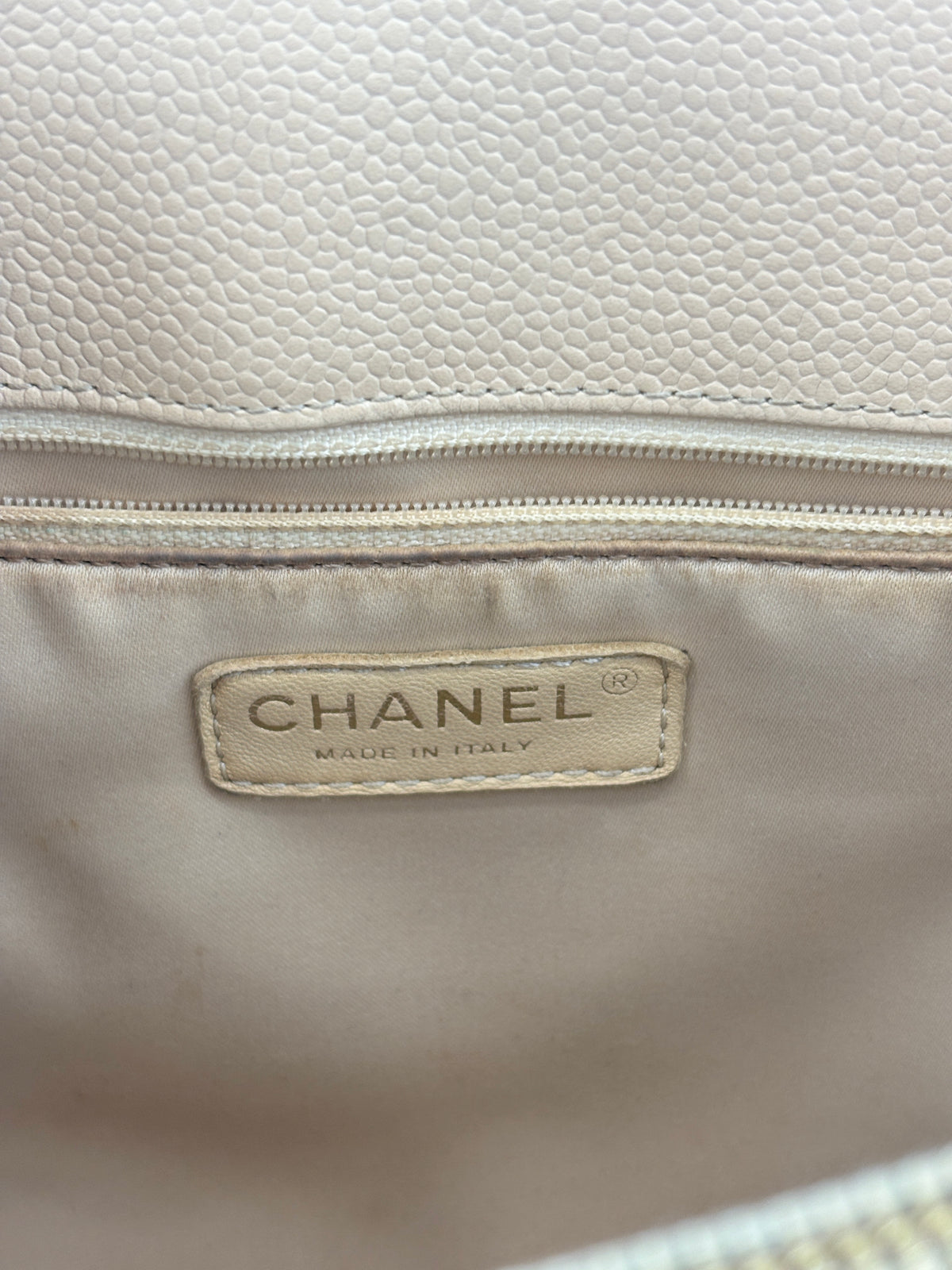 Beige Caviar GST Grand Shopping Tote GHW