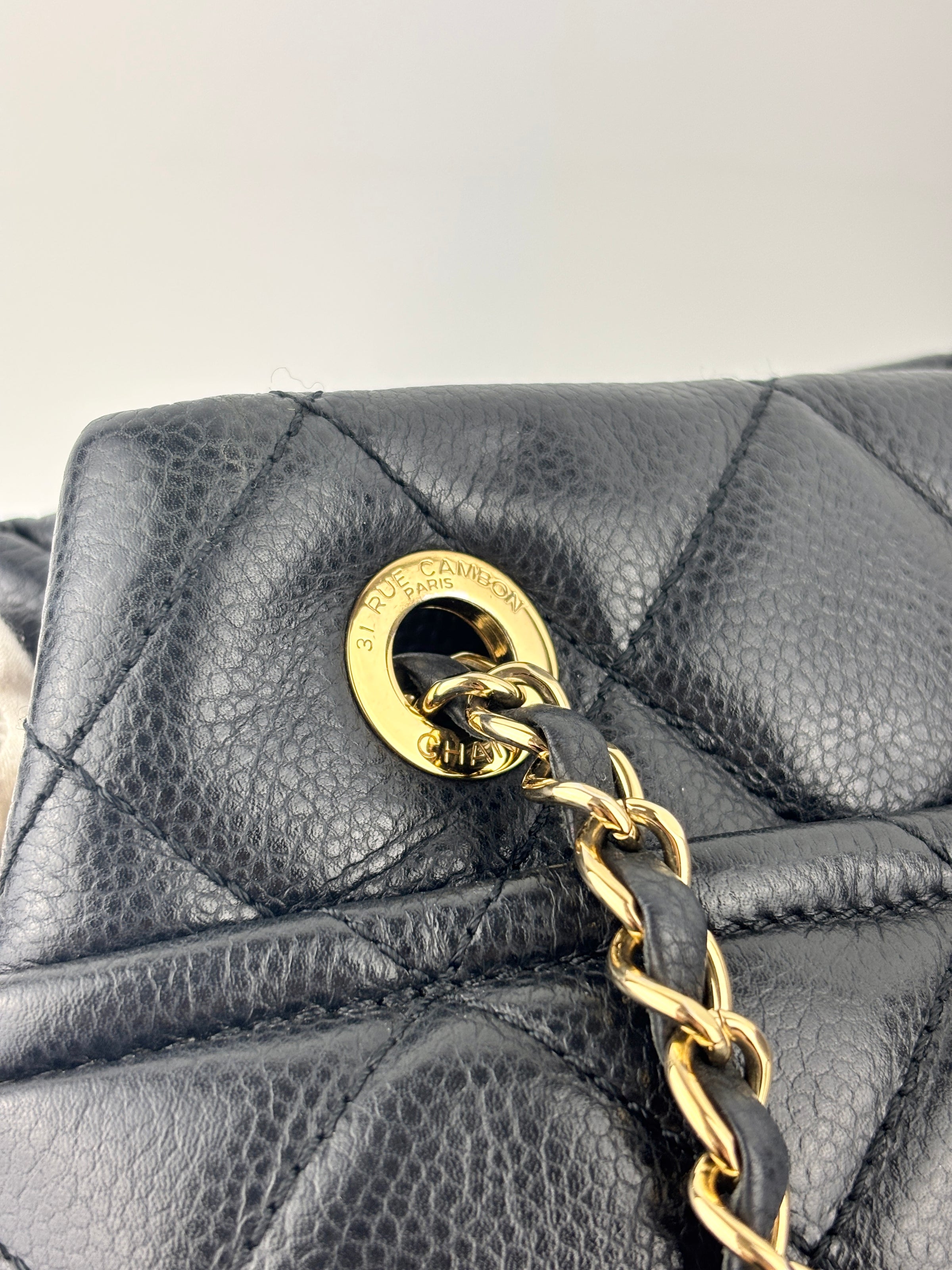 Black Quilted Caviar Timeless CC Soft Shopping Tote GHW
