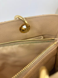 Beige Caviar GST Grand Shopping Tote GHW