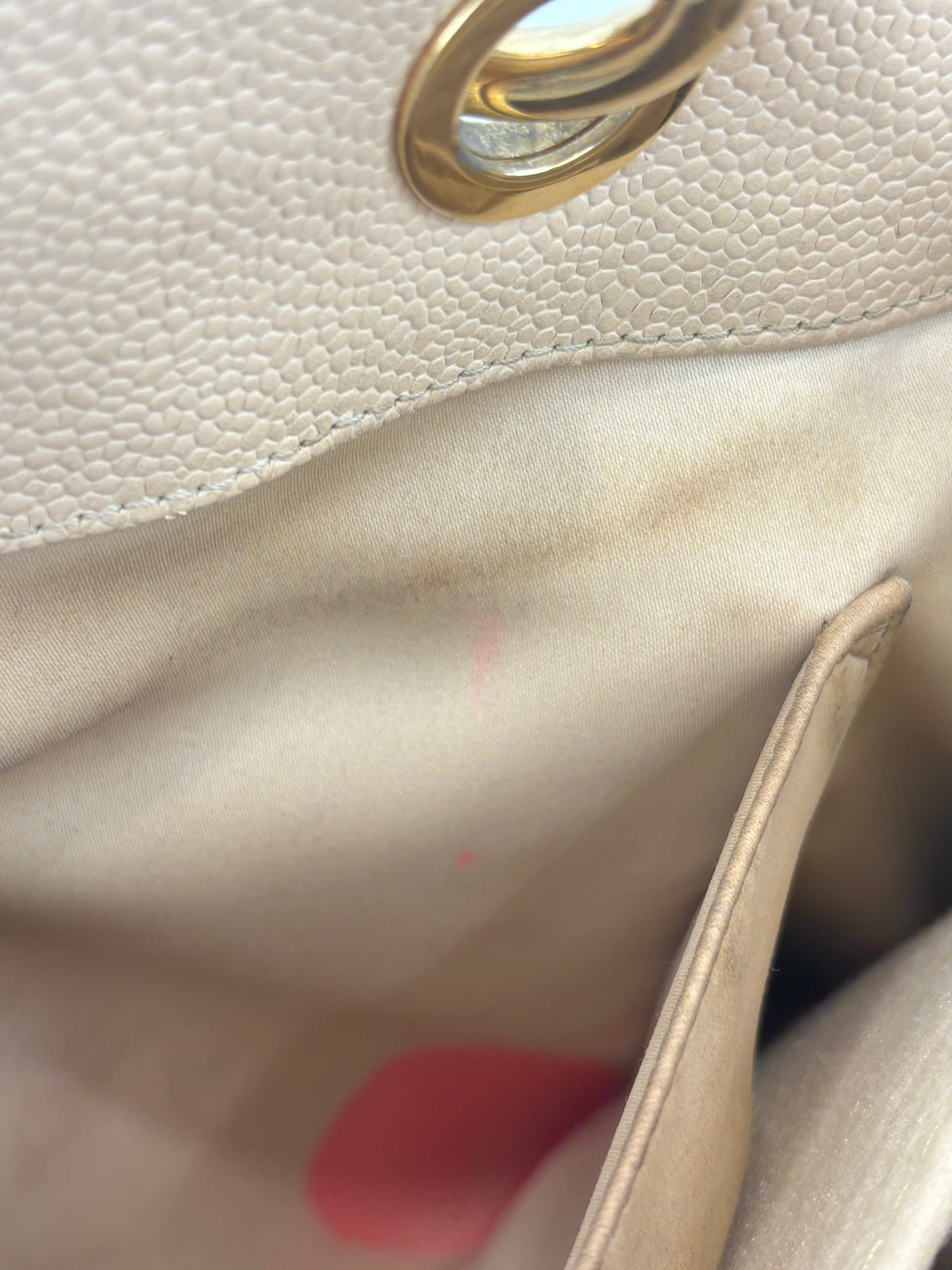 Beige Caviar GST Grand Shopping Tote GHW