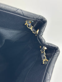 Black Quilted Caviar Timeless CC Soft Shopping Tote GHW